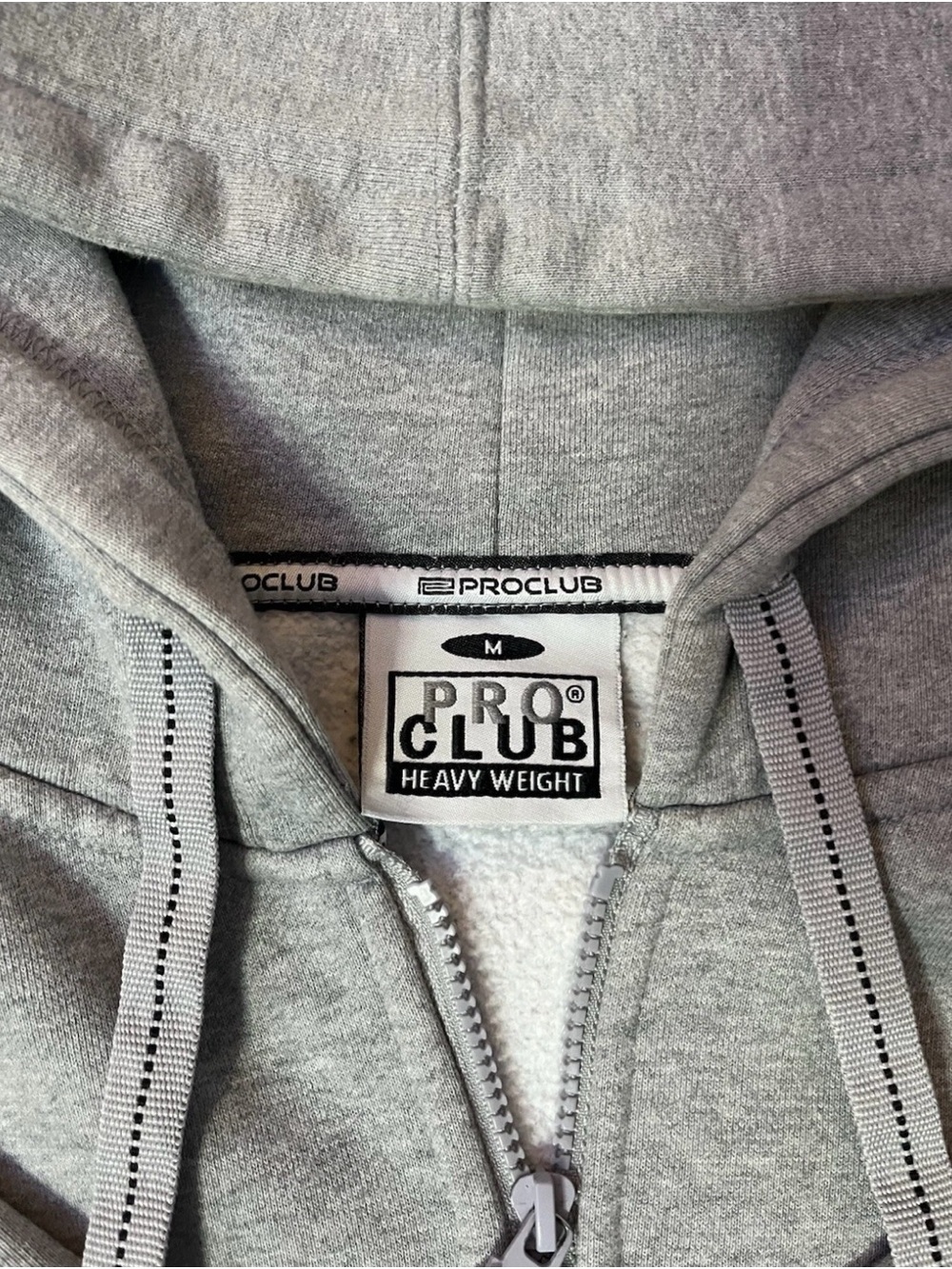 Grey Zip-Up Pro club Hoodie Sweatshirt - Men's - Picture 3 of 6
